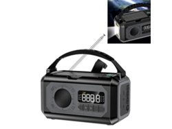 Radio de emergencia portátil Viewleaf de 12000 mAh con manivela solar, FM/AM, linterna LED, luz de lectura, alarma SOS, ideal para exteriores.