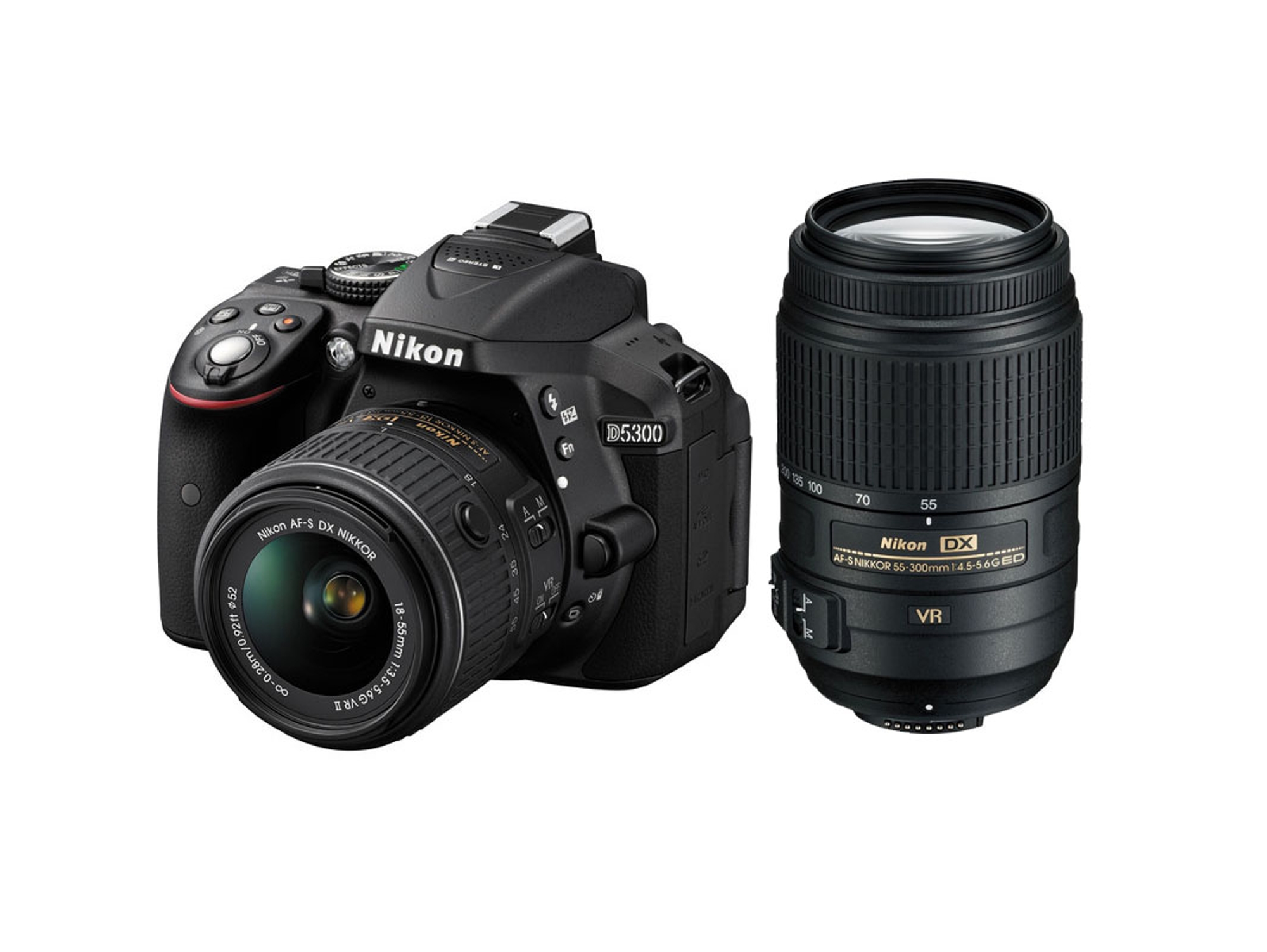 Kit Cámara Réflex NIKON D5300 18-55 VR II 55-300 (Negro)