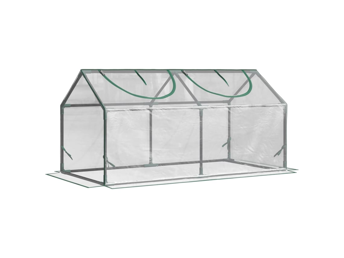 Invernadero de aluminio con ventanas, invernadero de PVC de 120x60x60 cm, apto para tomates y semilleros.