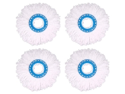Cabezales De Fregona De Microfibra Linjou, 4 Unidades, 16 Cm, Rotación De 360°, Para La Limpieza De Suelos.
