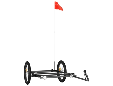 Remolque VIDA XL para bicicleta hierro negro (135x68x37 cm)
