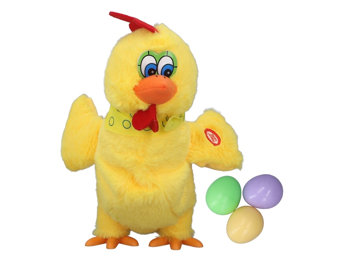 Ats-juguete De Pollo De Peluche Eléctrico Que Pone 3 Huevos Bailando Con Música Para Niños Amarillo 30cm/11.8in