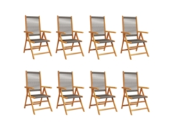 Maison Exclusive - Sillas De Jardín Reclinables 8 Uds Madera Maciza Acacia Gris