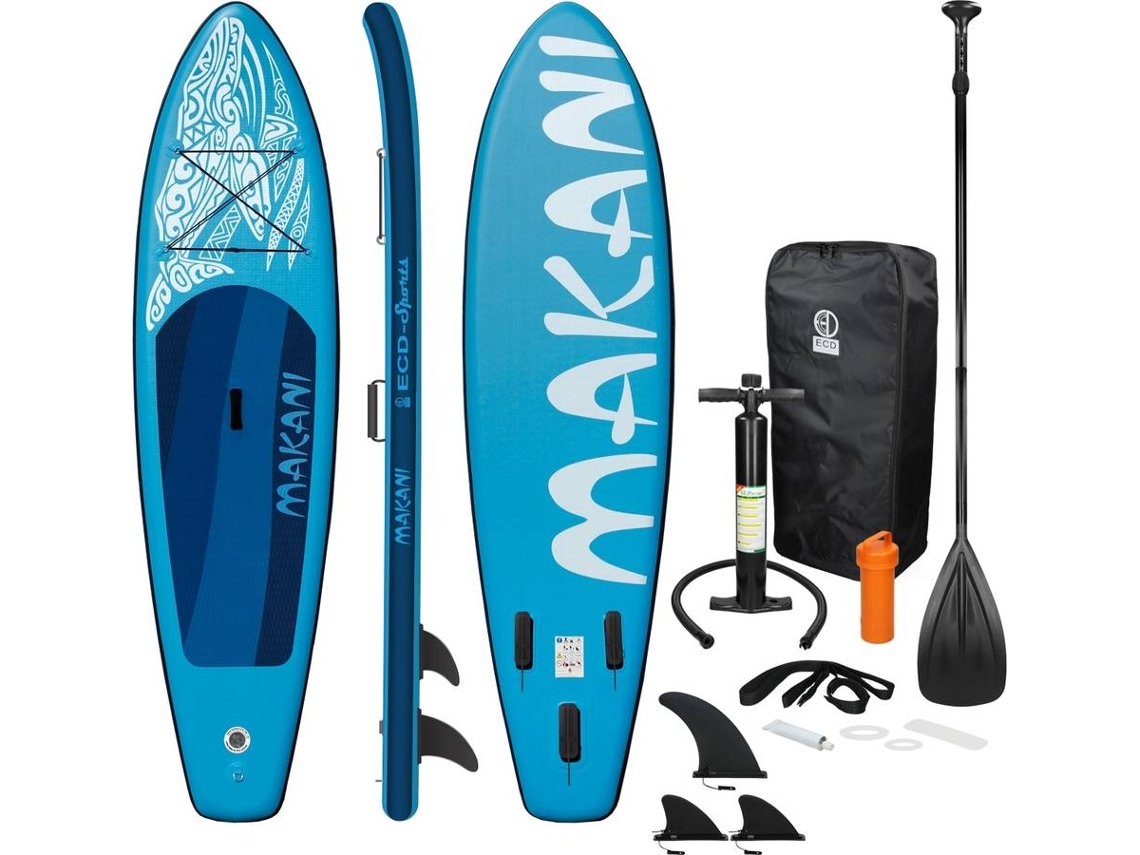 Tabla hinchable de paddle surf SUP Makani ECD 320 x 80 x 15 cm de PVC color azul