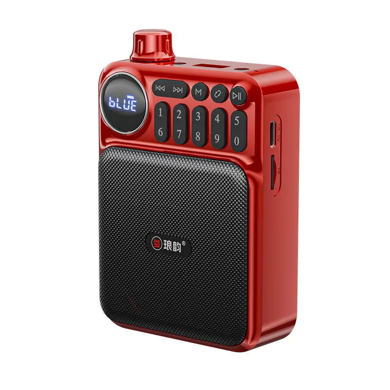 Mini Radio Fm (roja) - Pantalla Led - Recargable - Altavoz Bluetooth - Grabadora - Admite Tarjeta Tf - Auriculares Usb De 3,5 Mm