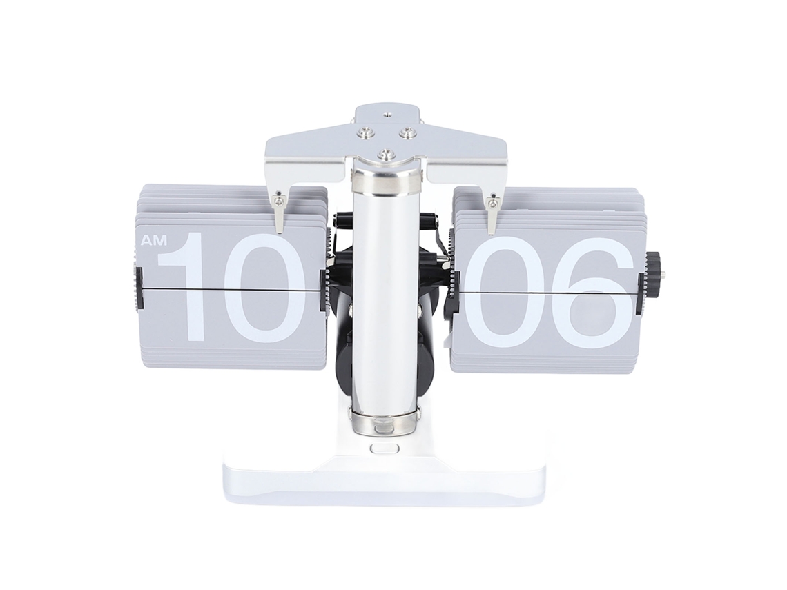 Reloj automático Bj-reloj con diseño elegante, funcionamiento silencioso y brillo ajustable para el hogar, la sala de estar y la oficina, color gris plateado.