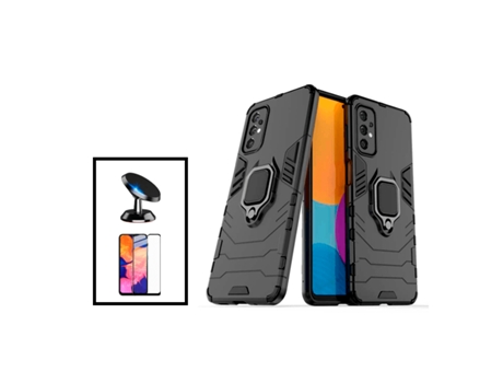 Kit De Película De Vidrio Templado De Cubierta Completa 5D 3X1 Soporte Magnético Para Coche De Defensor Militar Para Samsung Galaxy A23 - Negro PHO...