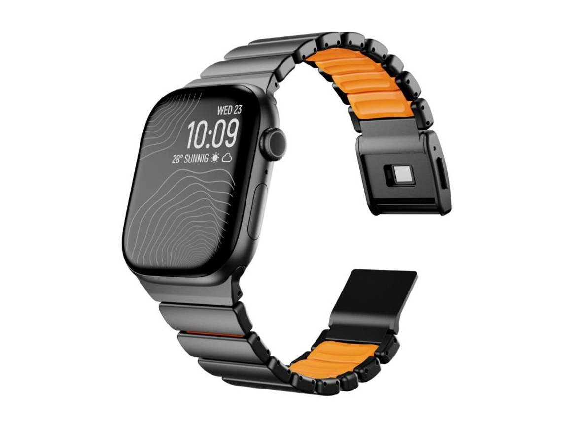 Correa de acero inoxidable con cierre magnético integrado Norman para Apple Watch de 46/49/45/44 mm FWINL