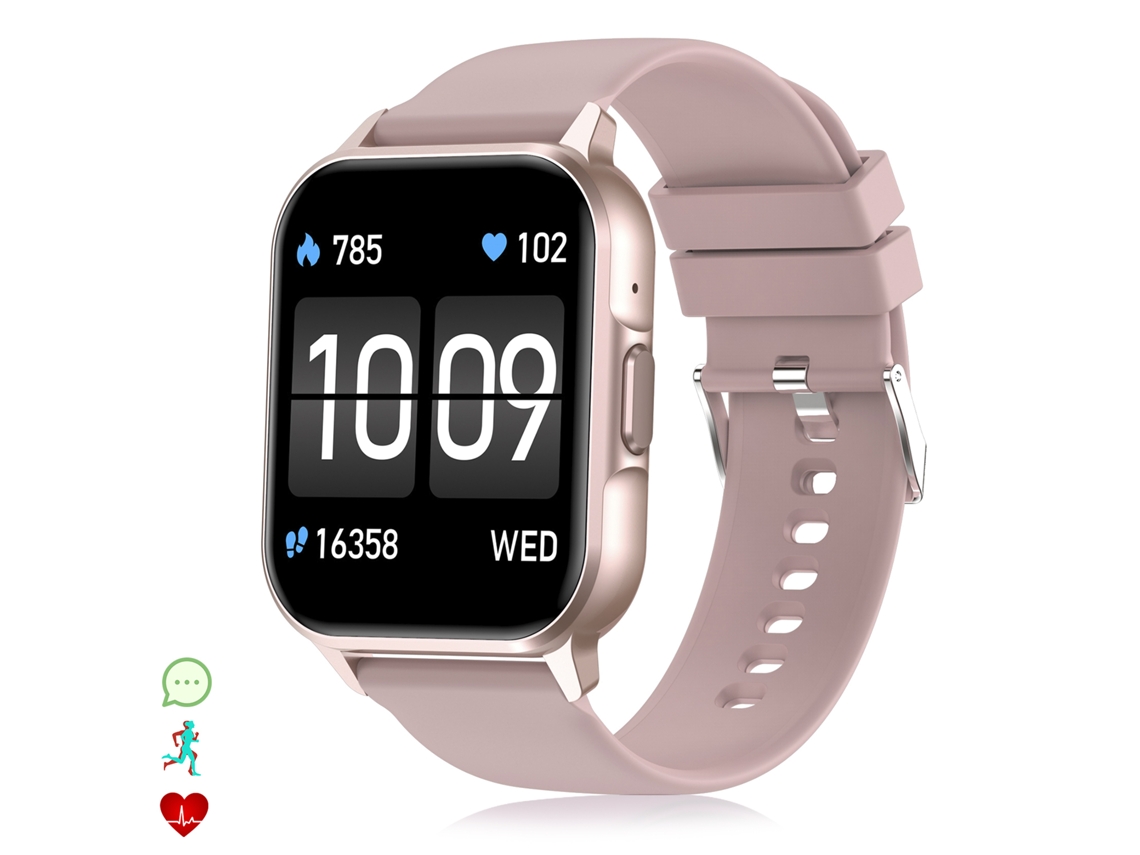 Reloj inteligente Zw36 con notificaciones de la aplicación, múltiples modos deportivos, monitor de presión arterial y oxígeno, y termómetro.