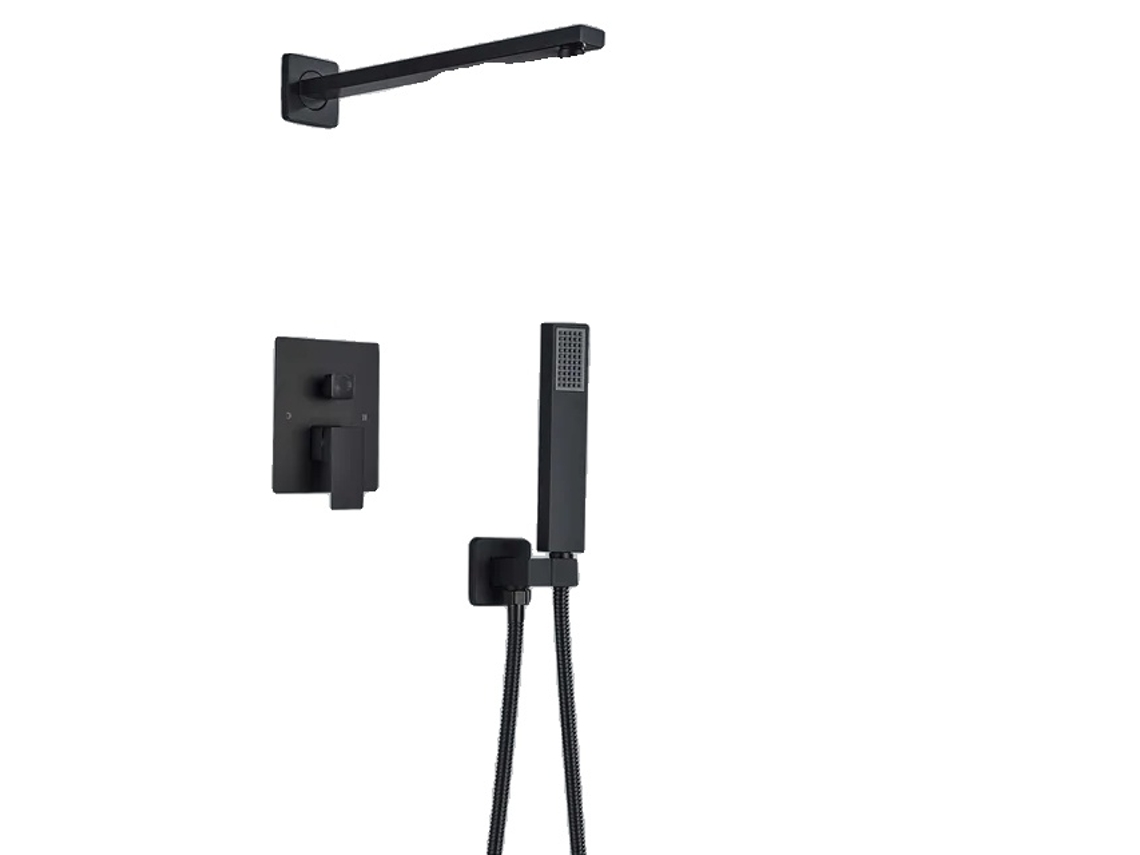 Juego de grifo de ducha, negro mate, ducha de lluvia, 2 vías, 12 pulgadas, OEM