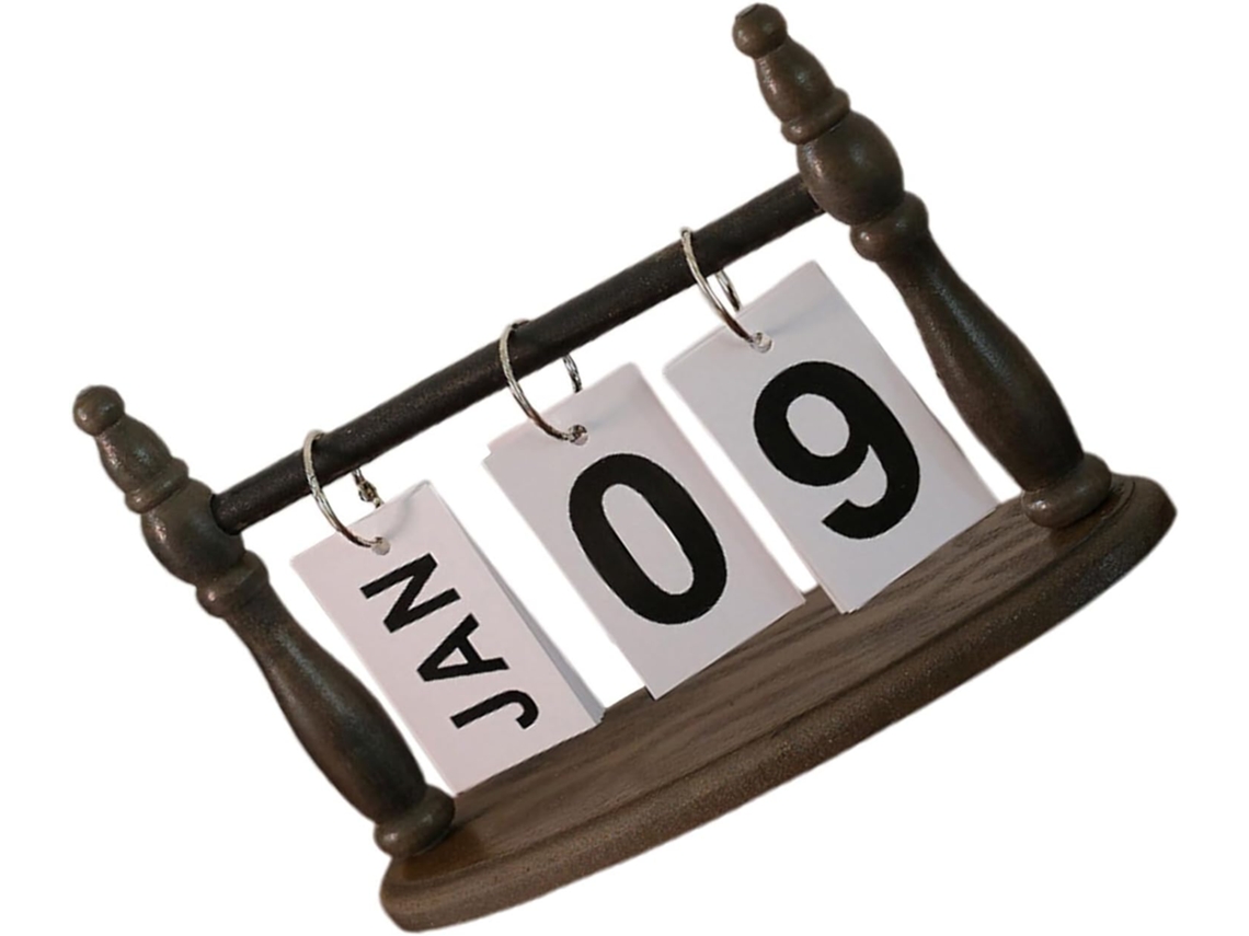 Calendario De Escritorio Perpetuo De Madera, Mensual Con Hojas Desplegables, Elegante Diseño Nórdico