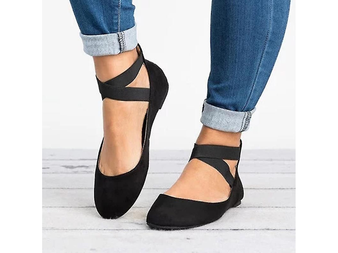 2026-zapatos De Baile Ballet Para Mujer Con Correa Cruzada En Tobillo Y Suela Plana