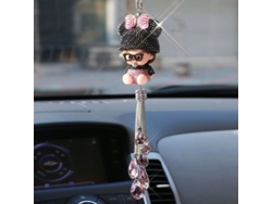 2026-colgante Para Espejo Retrovisor De Coche, Adorno De Metal De Aleación Con Piedras Strass, Arcoíris Rosa