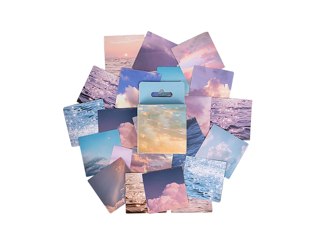 46 Piezas Pegatinas Diy Autoadhesivas De Papel Con Patrón Cielo Para Scrapbooking Y Fotos Decorativas
