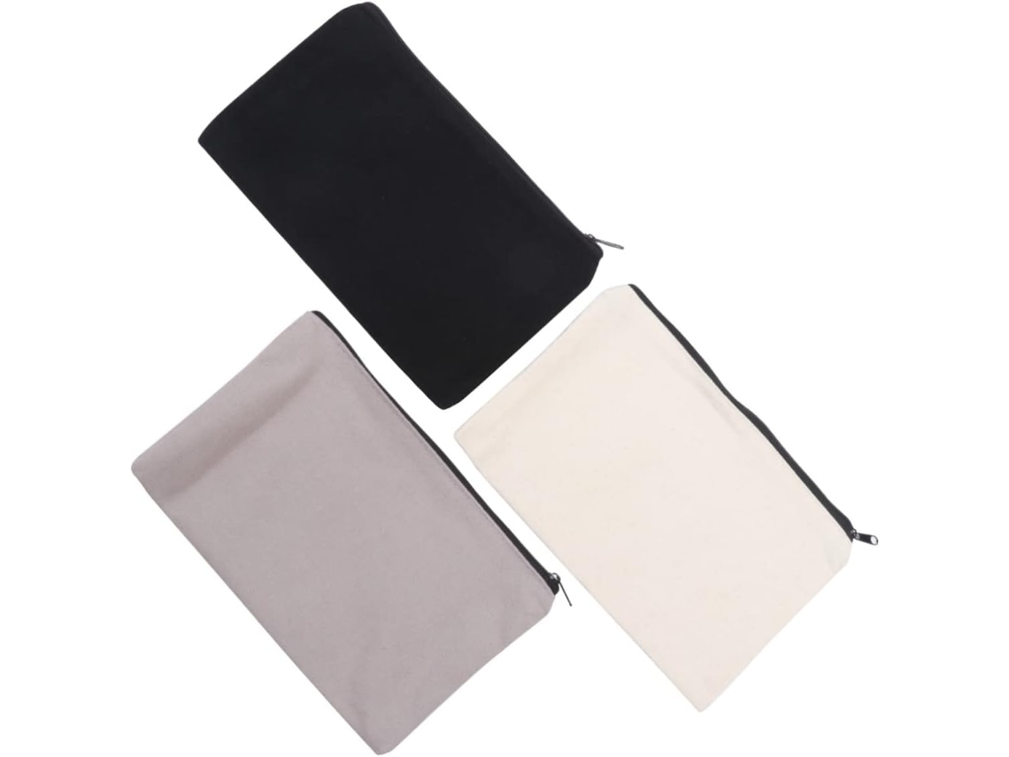 Estuche De Lona Para Lápices De 12 Piezas Con Cremallera, Neceser Portátil Para Cosméticos Y Maquillaje.