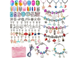 Conjunto 130 Peças Pulseiras – Contas, Enfeites, Correntes, Design Serpente, Diy Meninas, Presente Natal