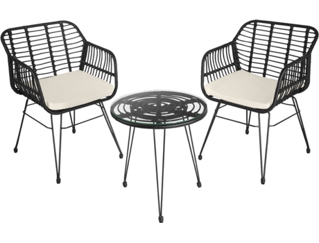 Conjunto de Jardín TECTAKE Molfetta (Negro - Acero - 64.5x58x86.5 cm)