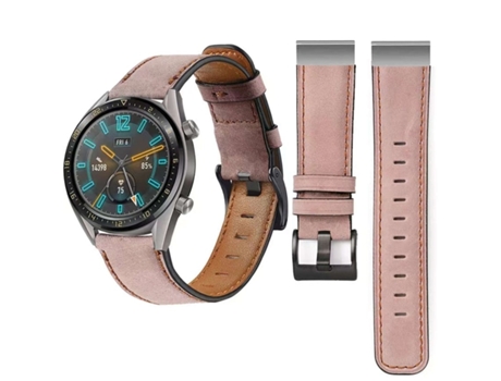 Correa Clásica Vintage Piel Ecológica Garmin Tactix 7 Pro Ballistics Edition Rosa VEANXIN