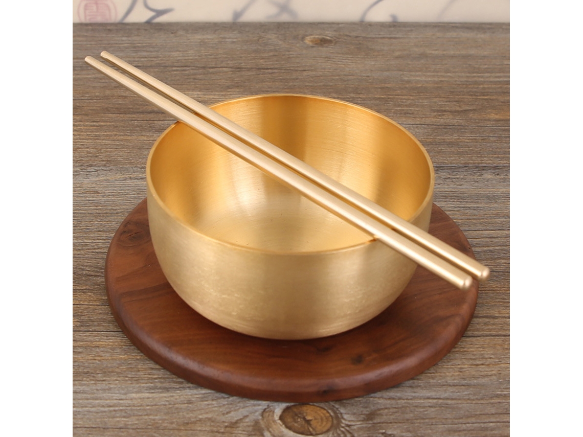 Bol para arroz doméstico fabricado en cobre puro, de 11,4 cm de diámetro, talla única y con protección anticaída.