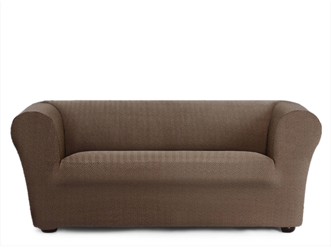 Funda de Sofá 3 Plazas EYSA Chester/Klippan Premium Jaz Tejido Multielástico (230 x 110 x 100 cm - Poliéster y Algodón - Marrón)