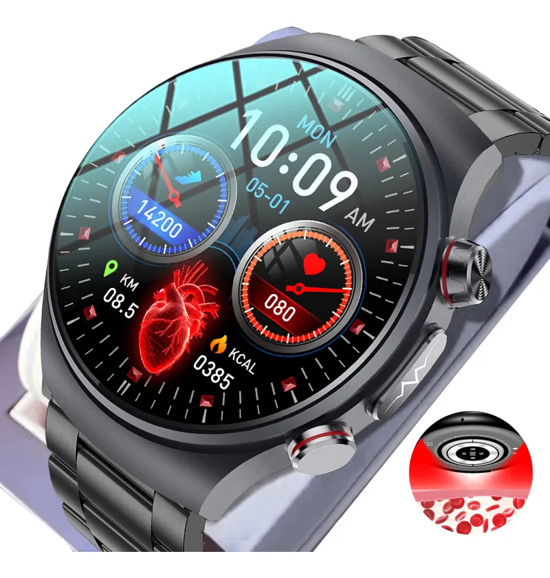 Reloj inteligente para hombre 2025, ECG, frecuencia cardíaca, presión arterial y lípidos en sangre, reloj inteligente deportivo vayotoy