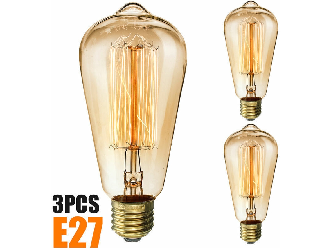 Bombillas Edison Vintage De 40 W E27 Con Filamento Roscado St64, Estilo A