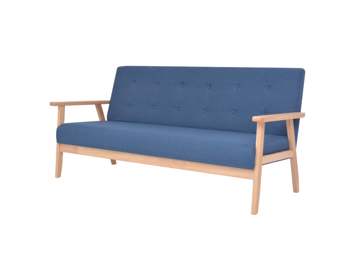 Conjunto de sofá de 2 piezas en tela azul MAISON EXCLUSIVE
