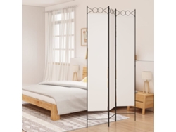 Biombo Divisor De 3 Paneles De Tela Blanco 120x220 Cm