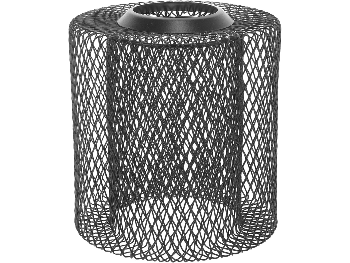 Lámpara Colgante De Hierro Forjado Calado, Negro Mate, 100x110 Mm, Pantalla Geométrica De Doble Capa.