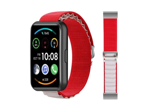 Correa Alpine G-Hook Ajustable Huawei Watch Fit 2 Rojo y Blanco