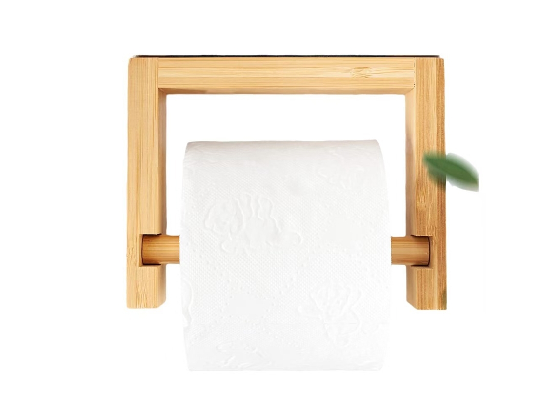 Porta Papel Higiênico Bambu, Armazenamento Banheiro ZYBLSSBB