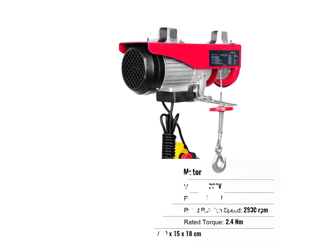Cabrestante eléctrico con cable, capacidad de carga de 1200 kg, control remoto con cable, 1320 lbs