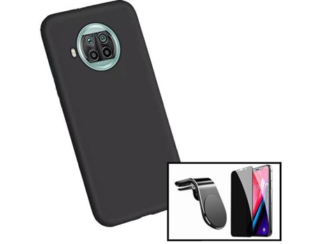 Kit Funda, Protector de Cristal Templado y Soporte Xiaomi Mi 10T Lite 5G Anti-Spy Negro