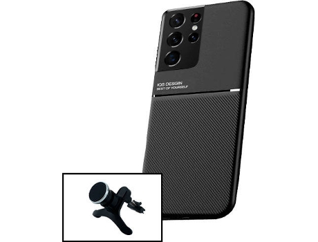 Carcasa + Soporte Magnético Reforzado Samsung Galaxy S21 Ultra 5G PHONECARE Magnetic Lux Negro