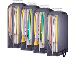 Bolsas para trajes Eifson 43 con asas, para abrigos, chaquetas y suéteres (paquete de 4, gris)