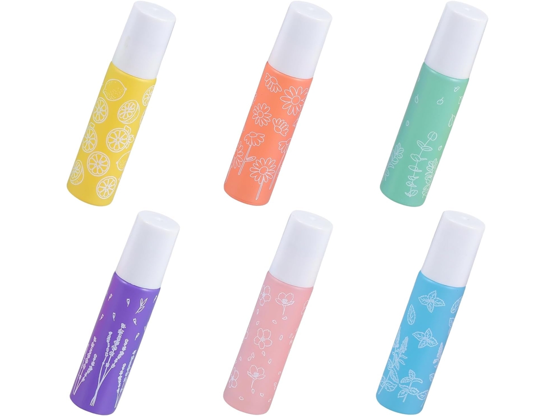Juego De 6 Frascos De Vidrio Vacíos Con Tapón De Bola Para Aceites Esenciales Y Muestras De Perfume.