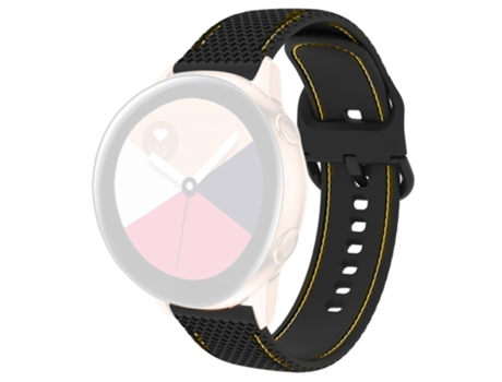 Correa de Silicona línea de costura dos colores para Samsung Galaxy Watch 5 40mm/Watch 5 44mm/Watch 5 Pro 45mm - negro/Línea amarilla
