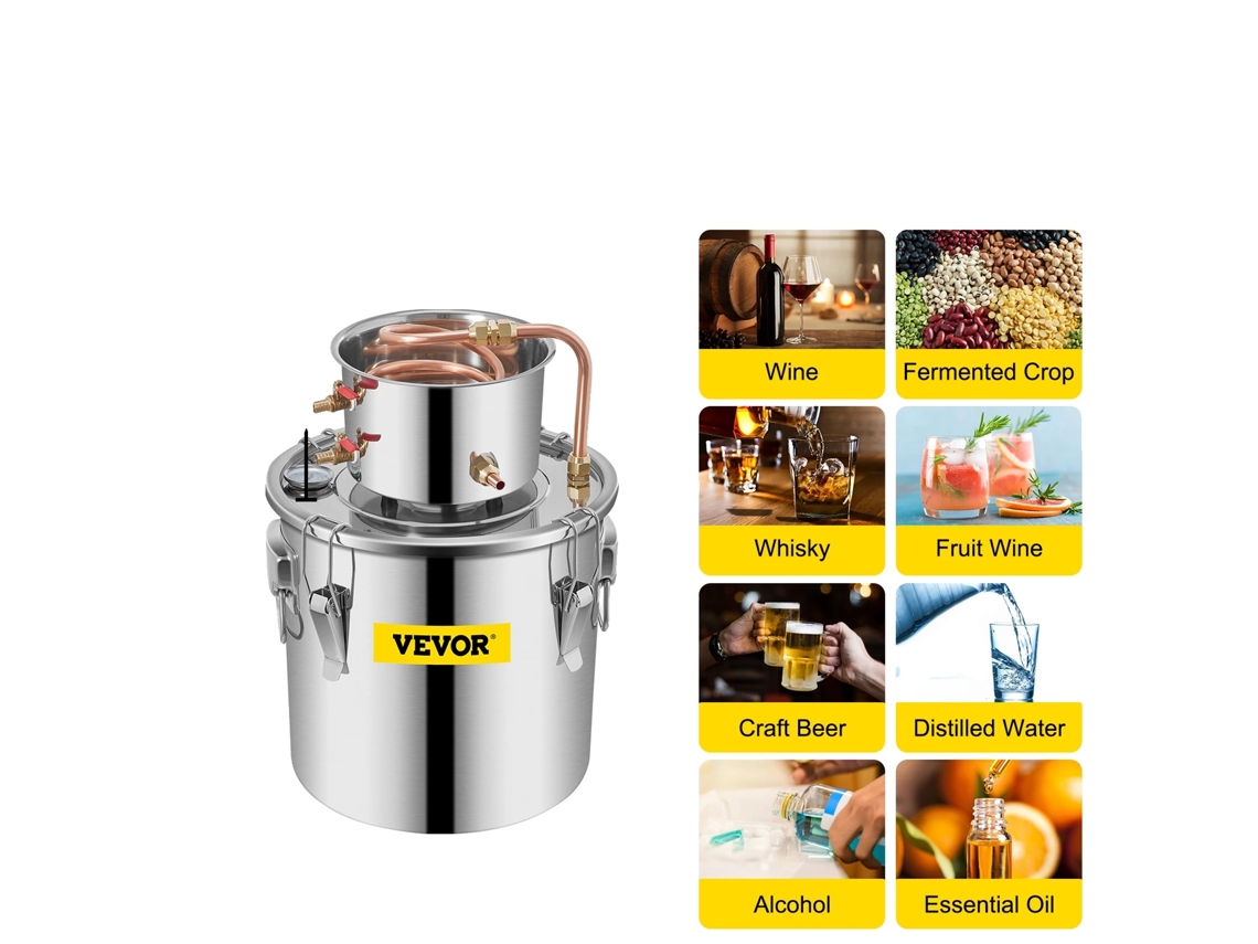 Destilador Vevor, capacidad de 8 galones, fácil de limpiar, OEM de 3 galones