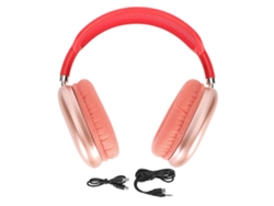 Auriculares Inalámbricos Bluetooth Ajustables Con Micrófono Para Portátil, Teléfono Móvil, Trabajo, Escuela, Viajes, Deportes - Rojo