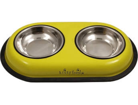 Comedero para Perros, Gatos KITTY FOOD 332435 (36 cm x 20 cm x 4 cm - Metal)
