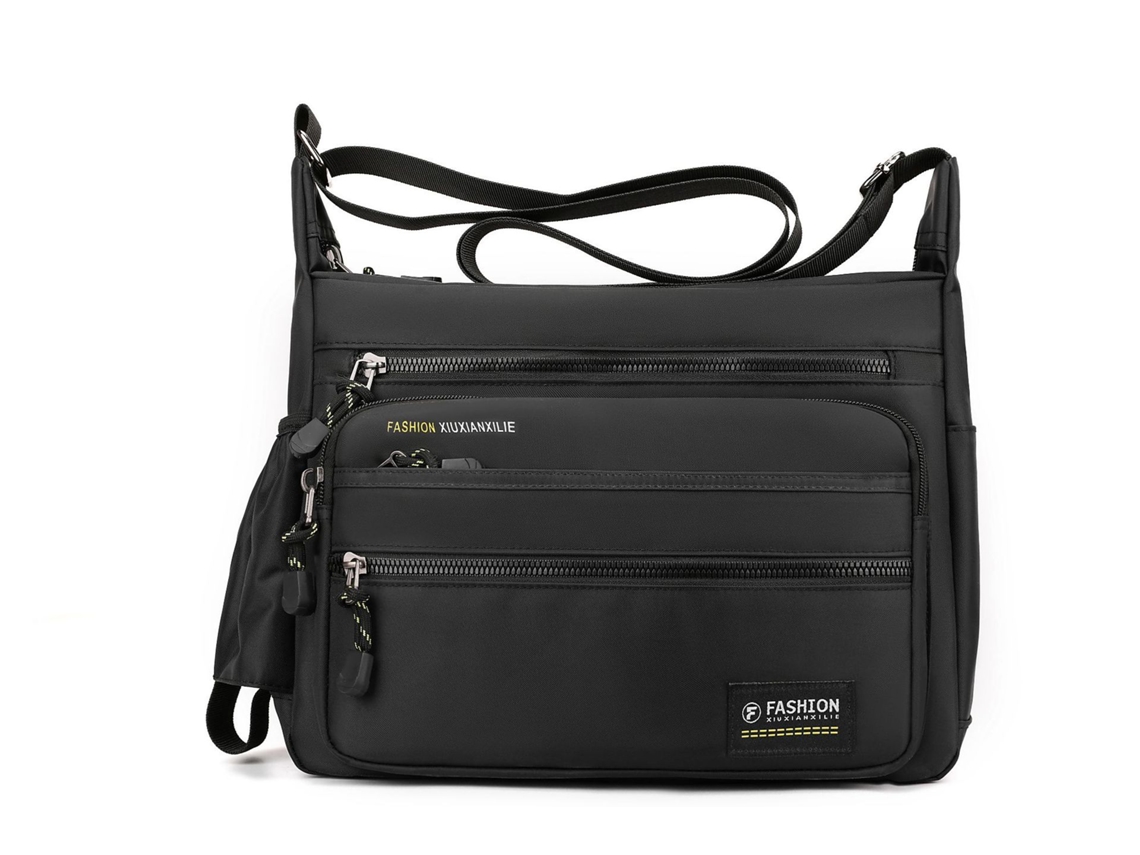 Bolso bandolera para hombre (negro), elegante, sencillo y sofisticado, con gran capacidad.