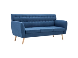 Sofá de 3 plazas, tapizado en tela, 172x70x82 cm, azul, MAISON EXCLUSIVE
