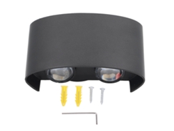 Aplique LED de pared 2026, 4W, 3000K, luz cálida, resistente al agua, aluminio, para uso exterior, con difusor, llave Allen 85, 265V