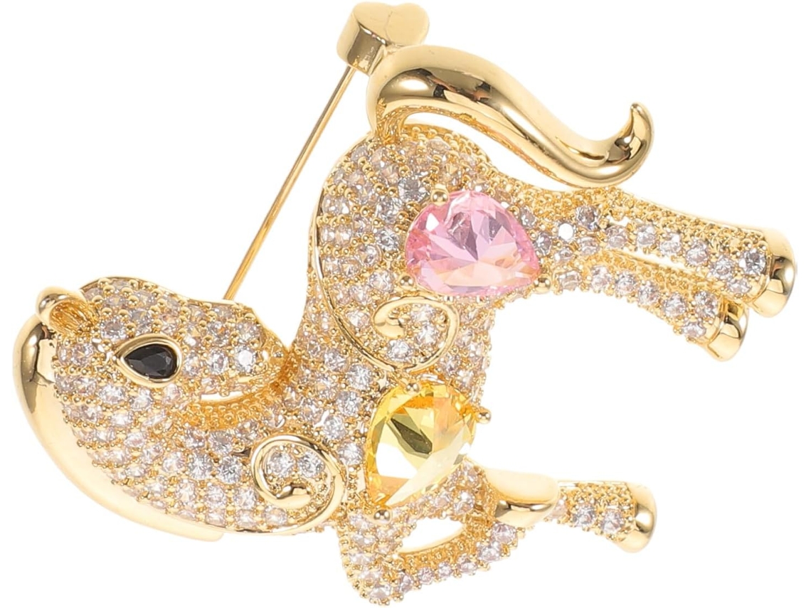 Mini Broche De Caballo De Metal Chapado En Oro Con Cristales Brillantes, Alfiler Ligero Para Bufanda.
