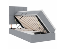 Syfax™ Cama De Almacenamiento Led Con Colchón Gris Claro 90 X 200 Cm