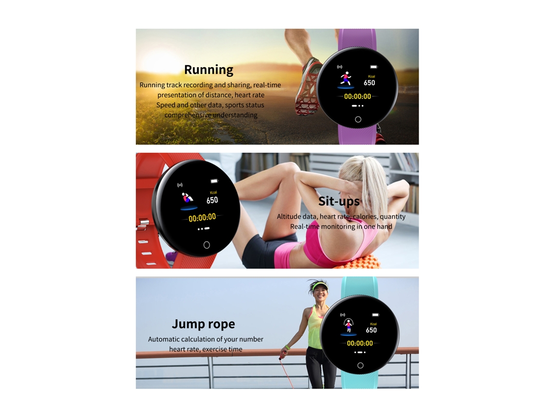 Pulsera Inteligente De Fitness D18 Con Pantalla Táctil Tft De 1.44 Pulgadas, Monitor De Frecuencia Cardíaca Y Presión Arterial, Bt4.0, Resistente Al Agua Ip65, Android Ios