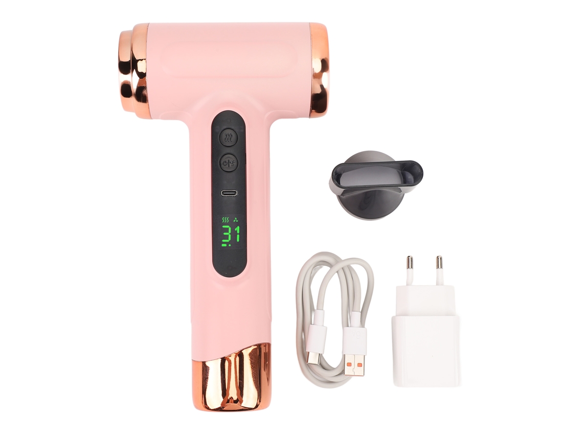 Secador De Pelo Inalámbrico Recargable Portátil, Ligero, 200 W, Aire Frío/caliente, Ideal Para Viajes Y Dormitorios, Enchufe Europeo.
