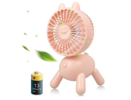 Ventilador de Mesa Portátil ENZON 8 Pulgadas 3 Velocidades Rosa