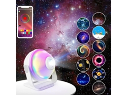 Proyector de galaxia inteligente, lámpara de noche para dormitorio, 256 modos, luz nocturna para niños, mirador de estrellas y luna (blanco)