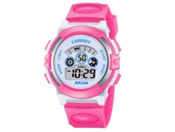 Reloj Niño Niña Electrónico Deportivo Impermeable 5atm Silicona Luminoso Multifunción 40mm Rosa